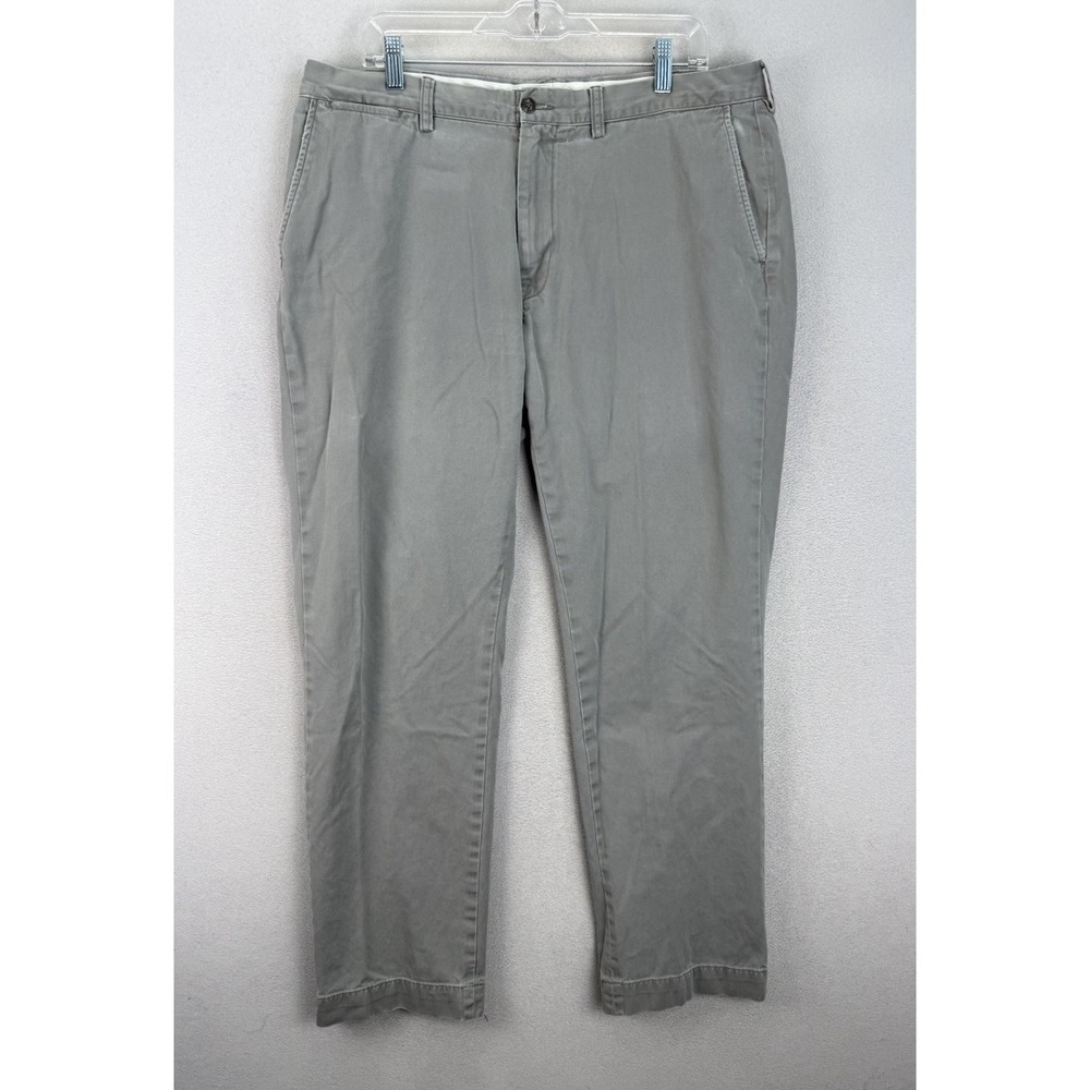 Polo Ralph Lauren Men's Sz 38x32 Gray Khaki‎ Classic Fit Distressed Chino Pants